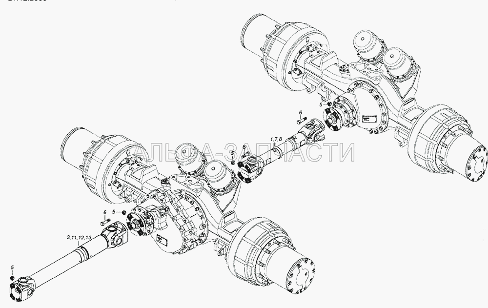 6520-2200001-40 Установка карданных валов (251648 Гайка М14х1,5-6Н ОСТ 37.001.197-75) 